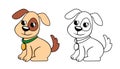 Cute cartoon little dog. Puppy Royalty Free Stock Photo